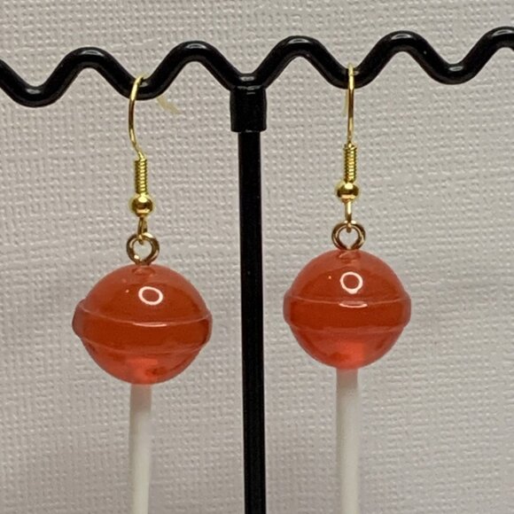 Lollipop Earring, Sucker Earring, Funny Food Earring, Candy Earring, Gift Idea - Picture 3 of 8